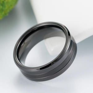 Men's Matte Titanium Steel <b>Ring</b> Geometric Design Steel Black Daily Wear Jewelry K-R303 - Product Image 4