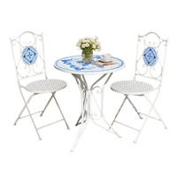 Table et chaises de bistrot décoratives pour jardin, mobilier d'extérieur en métal pour balcon, patio, cour, café