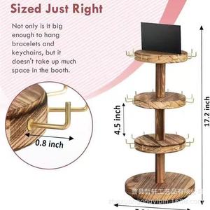 Wooden <b>Desktop</b> Bracelet Display Stand 4 Layers Multi Tier Jewelry <b>Shelf</b> For Street Vendors - Product Image 4
