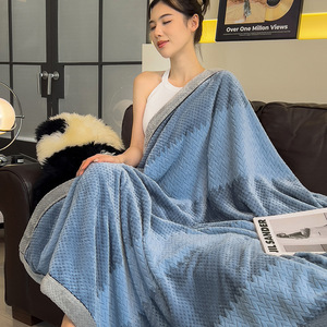 Chất lượng cao màu sữa và màu san hô len Flannel Mền-văn phòng Nap Cover chăn - Product Image 6