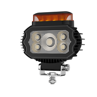 Lampe de travail LED 2-en-1 avec feu d'avertissement ambre, faisceau blanc large, DC9-36V, pour camion, chariot élévateur, excavatrice