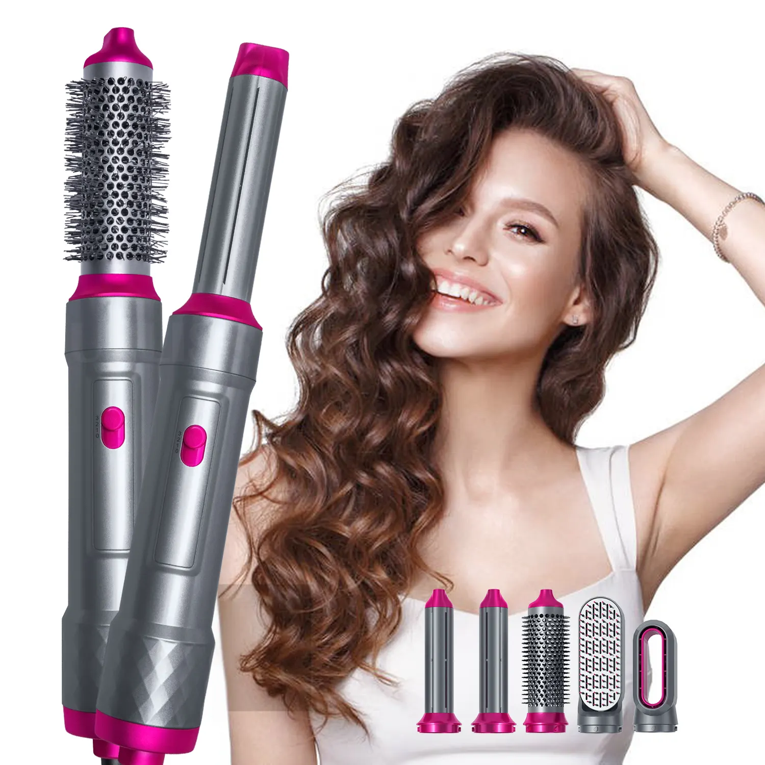 5 In 1 hava saç stilers hacim fırçalar negatif iyon bigudi fırçasız saç Blower Salon sıcak hava fırça kurutucular