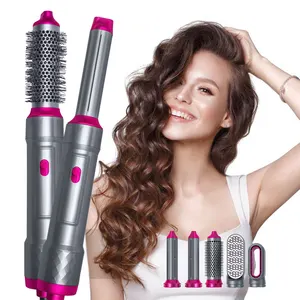 5 In 1 Air Hair Stylers Volumenterende Borstels Negatieve Ion Curler Borstelloze Haarblazer Salon Hetelucht Borsteldrogers