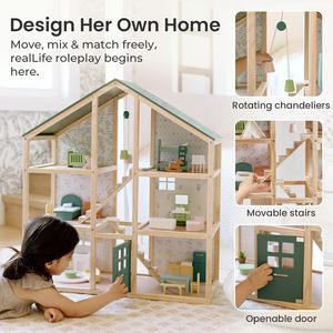 Casa <span class=keywords><strong>de</strong></span> <span class=keywords><strong>Muñecas</strong></span> <span class=keywords><strong>de</strong></span> Madera para Niñas, Casa <span class=keywords><strong>de</strong></span> <span class=keywords><strong>Muñecas</strong></span> <span class=keywords><strong>de</strong></span> Madera <span class=keywords><strong>de</strong></span> 6 Habitaciones, Casa <span class=keywords><strong>de</strong></span> <span class=keywords><strong>Muñecas</strong></span> <span class=keywords><strong>de</strong></span> Juguete para Armar con 31 Accesorios <span class=keywords><strong>de</strong></span> Muebles para Niñas <span class=keywords><strong>de</strong></span> 3 Años en Adelante - Product Image 3
