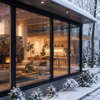 Fenêtre à battant en aluminium à double vitrage EOSS, économie d'énergie, haute performance, pour maison passive moderne, usage résidentiel