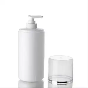 زجاجة رموش سائلة فارغة بيضاء من نوع HDPE من من من من من نوع HDPE مع مضخة لجل الاستحمام والبلسم