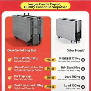 <span class=keywords><strong>Letto</strong></span> Singolo Pieghevole <span class=keywords><strong>in</strong></span> Metallo Portatile, Moderno e Personalizzabile, con Ruote, per Ufficio, Ostello, Sala Pranzo - Product Image 5