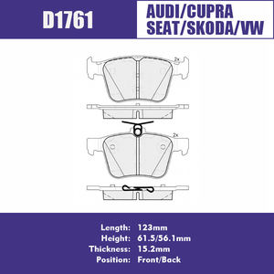 Pastillas de freno silenciosas resistentes a altas temperaturas para <span class=keywords><strong>Volkswagen</strong></span> GOLF Audi Skoda SEAT Nueva condición para Roewe (Shanghai Roewe) - Product Image 2