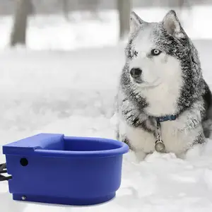 Automatische Verwarming Kom Voor Hond Vee Kat Plastic Blauw Water Kom Gevogelte En Thuisgebruik Dier Verwarmde Drinker