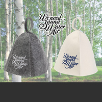 Gorro de Sauna Ecológico de Fieltro Reciclado Sauna Manifesto, Venta al por Mayor, Logotipo Personalizado, Directo de Fábrica, Gorro para Baño de Vapor y Spa