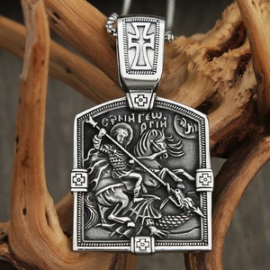 yunnique <b>Cross</b> Knight Pendant Tibetan Silver Men's Sweater <b>Chain</b> Gift Jewelry - Product Image 3
