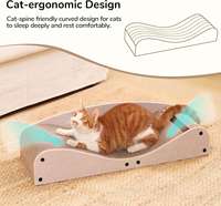 Grattoir pour chat en feutre naturel extra large en carton avec jouet à bille - Design horizontal multifonctionnel pour usage intérieur pour chats