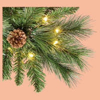 Sapin de Noël en forme de crayon, 150-270 cm (5-9 pieds), gain de place, écologique, haute qualité, avec cônes de pin, pour intérieur, directement de l'usine
