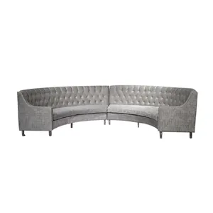 אישית ספה בד ספה עגול סלון לבן ספה סט עיצוב חדש מעוגל 6 מושב גדול חצי ירח מסיבת ספה