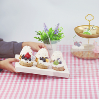 Cupcake Muffin Case 6 8 12 Trou Transparent Clair Gâteau Dessert Boîte Clair Pet Cupcake Boîte Plié Gâteau Emballage Boîte