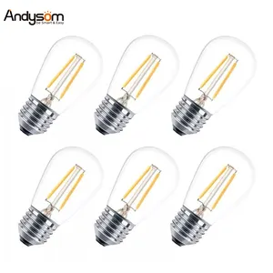 45*88mm 120-150lm E26/E27 LED 필라멘트 전구 S14 투명 유리 led 필라멘트 전구