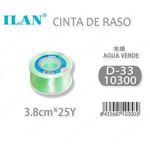 ริบบิ้นผ้าซาตินอิลัน 3.8 ซม. 25 หลา สีเขียวอควา D33 - Product Image 3