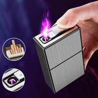 Étui à cigarettes double arc Briquet rechargeable USB Emballage 20pcs