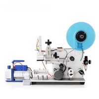 Nouvelle machine d'étiquetage semi-automatique pneumatique pour étiquettes autocollantes de bouteilles, application sur le dessus et le côté, pour bouchons électriques