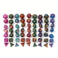 Lot de 7 dés polyédriques DND en acrylique à paillettes dégradées bleu-violet pour jeux de rôle sur table Dungeons & Dragons