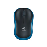 Logitech M185 Souris sans fil Souris de bureau Souris symétrique bord bleu noir avec récepteur 2.4G