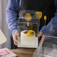 Boîtes à Gâteaux Hautes Biodégradables Transparentes pour Pâtisseries et Aliments, avec Poignée en Plastique – Vente en Gros