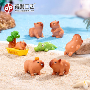 Dp Capybara Figurines Resin Miniature Decor For Desk And Car Ornament - Product Image 2