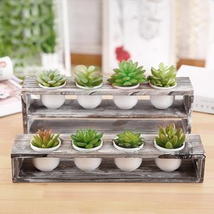 Jardinière ronde pour fleurs/plantes vertes, Vietnam, en bois rectangulaire, support pour plantes succulentes, en bois de pin, écologique - Product Image 3