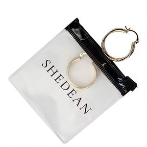 Jewelry Zipper Custom <b>Small</b> Plastic Clear Matte PVC Zipper <b>Bag</b> for Cosmetic Jewelry Packaging <b>Ziplock</b> Pouch - Product Image 2