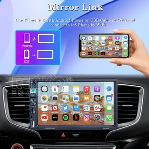 7 pulgadas 1 Din Car Radio MP5 Player Mirror Link FM BT con Carplay Stereo HD Pantalla táctil de marcha atrás