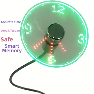 Ventilateur USB Horloge LED Intelligent à Mémoire de Forme, Cadeau Nouveauté en Gros Direct Usine, avec Affichage LED Lumineux Tendance - Product Image 6