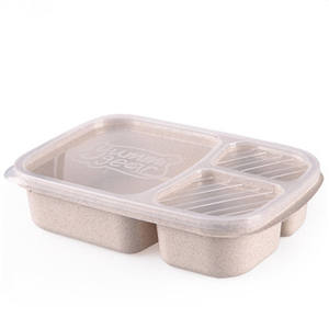 Factory Direct Sales Eco-Friendly PET Material Three Grid <b>Lunch</b> Box Dinnerware <b>Sets</b> Stocked Model L0383 - Product Image 5