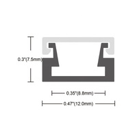 Profilé de bande lumineuse LED de Surface 12x7.5MM, Extrusion de canal en Aluminium avec diffuseur, couvercle PC, profilé en Aluminium Led