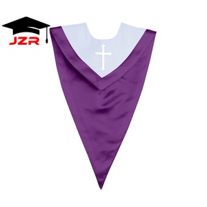 Étole de graduation de style V JZR - Intégration de <span class=keywords><strong>cordon</strong></span> d'honneur - Personnalisable - Vente en gros - Utilisation scolaire - 100% polyester - Product Image 5