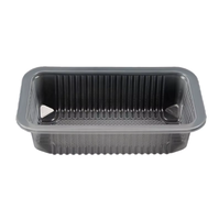 Barquette rectangulaire en plastique écologique pour viande, impression extérieure personnalisée, plusieurs longueurs et largeurs, pour steak, bœuf, fruits de mer, produits frais