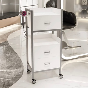 Moderno Set de Silla de Barbero Dorada, Muebles de Salón, Carrito de Madera para Peluquería, Carrito de Herramientas de Belleza a la Moda - Product Image 4