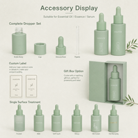 Flacon compte-gouttes en verre vert mat pour huiles essentielles 5ml 10ml 15ml 20ml 30ml 50ml 100ml, flacon cosmétique pour sérum, logo personnalisé