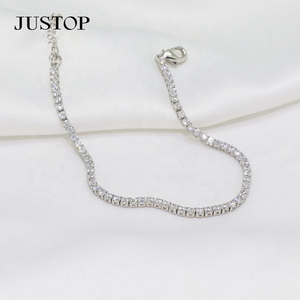 Pulseras de Moda para Mujer al por Mayor, Joyería de Moda, Chapadas en Oro de 24K, Ecológicas, con Circonitas Geométricas - Product Image 4