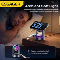 ESSAGER T50 3 en 1 25W Qi2.2 Station de charge sans fil magnétique pour téléphone de bureau avec ventilateur de refroidissement pour Iphone Samsung Xiaomi