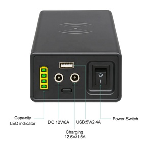 DC 12V Und 5V USB 2 Port Ausgänge Wiederaufladbare Lithium-Ionen Akku 12V Tragbare Batterie Mit drahtlose Ladegerät - Product Image 2