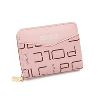Dompet koin multi-slot kartu baru, warna solid motif kulit leci, kapasitas besar dengan ritsleting