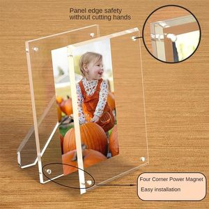 Cornice Magnetica Trasparente Infrangibile Resistente ai Raggi UV in Acrilico con Magneti al Neodimio N52, <span class=keywords><strong>Porta</strong></span> Foto da Scrivania per Casa e Ufficio - Product Image 5