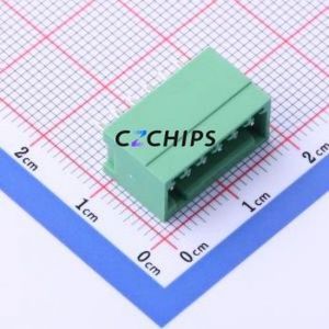 DB2EVC-2.54-6P-GN Plug-in Terminal Block Through hole,P=2.54mm Connector Board-to-Board / Socket - Closed 1x6P 2.54mm Green - Product Image 1