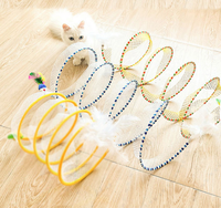 Jouet créatif pliable Dragon roulant sur le sol, jouet interactif pour chat, tunnel pour chat