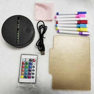 Tableau d'affichage avec 7 marqueurs effaçables de couleur, tableau lumineux réinscriptible <span class=keywords><strong>pour</strong></span> bureau, chambre d'enfant, veilleuse LED, décoration de chambre, lampe - Product Image 3