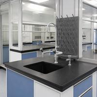 Banco da Lavoro 1500mm con Cassetti, Banco Modulare da Laboratorio con Telaio in Acciaio e Piano in Resina Epossidica per Laboratorio Chimico