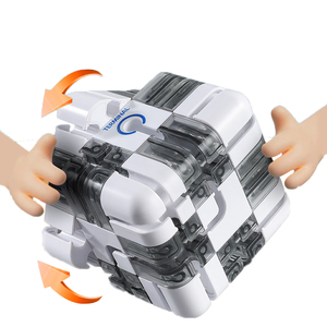 QS alta calidad <span class=keywords><strong>STEAM</strong></span> niños laberinto juego de lógica educativo Fidget novedad pista juguete 3x3 rompecabezas <span class=keywords><strong>3D</strong></span> laberinto bola giratoria cubo mágico Juguetes - Product Image 3