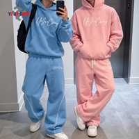 Ensemble survêtement décontracté Y2K streetwear pour homme : pantalon de jogging baggy et sweat à capuche, personnalisable avec logo, deux pièces, en molleton épais de coton, coupe oversize