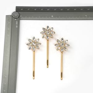 Kristal Rose Roze Bloem Haarclip Set Van 3 Metalen Bloem Haarspeld Set Haaraccessoires Voor Meisjes - Product Image 6