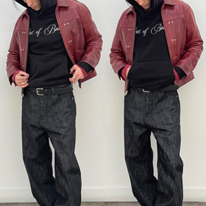 Vestes courtes zippées personnalisées pour hommes, vêtements d'extérieur de haute qualité, manteau en cuir rouge, design de veste en cuir tendance - Product Image 2